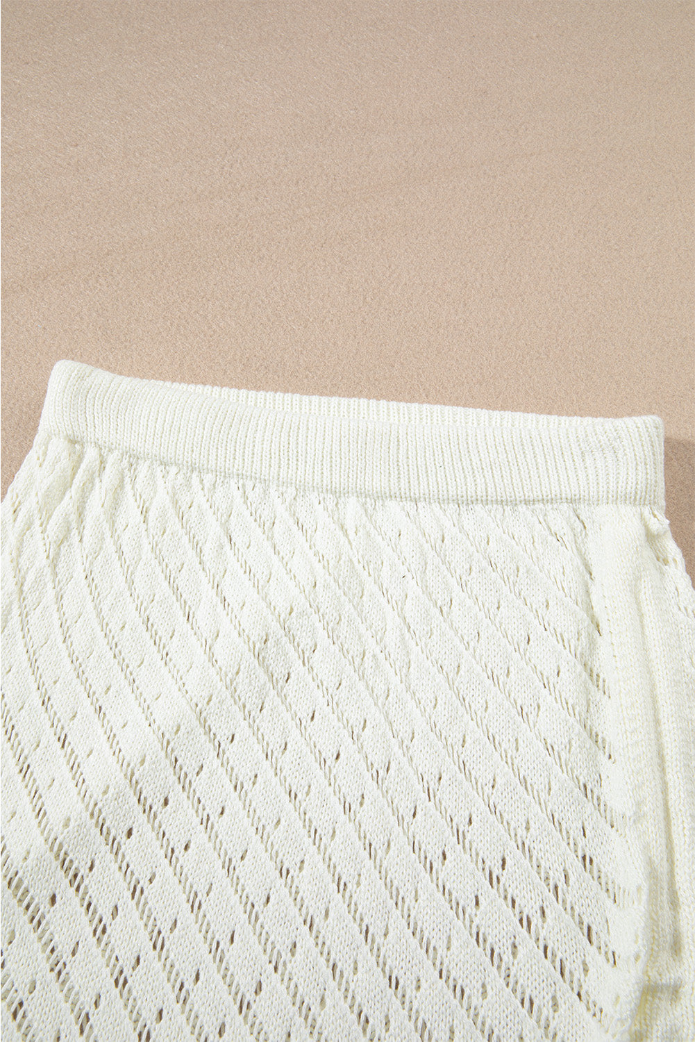 White Hollowed Crochet Cropped 2 Piece Beach Dress