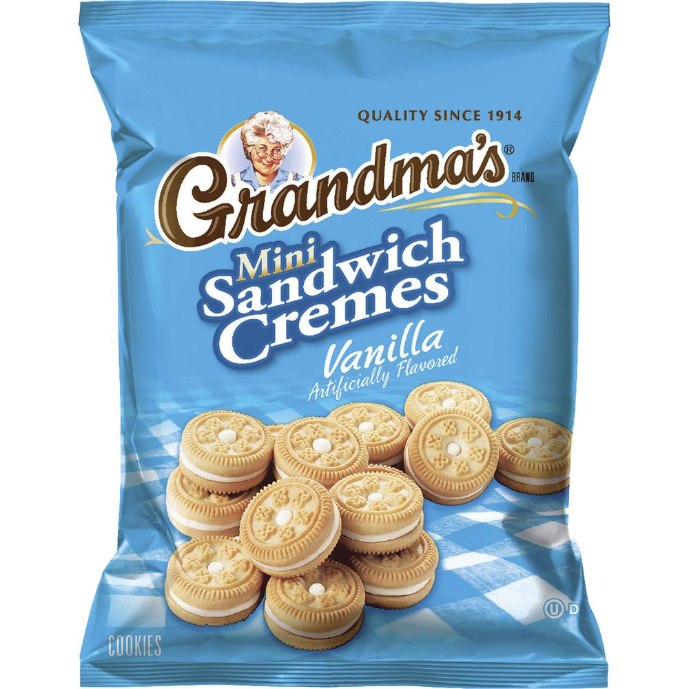 Quaker Oats Grandma's Vanilla Mini Cookie Cremes - Vanilla - 2.12 oz - 60 / Carton