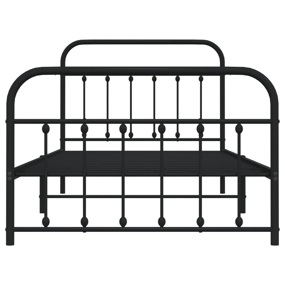 Metal Bed Frame with Headboard and Footboard Black 39.4"x78.7"