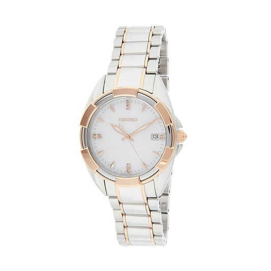 Seiko SKK888 Two Tone Diamond Accent Mother of Pearl Dial Women's